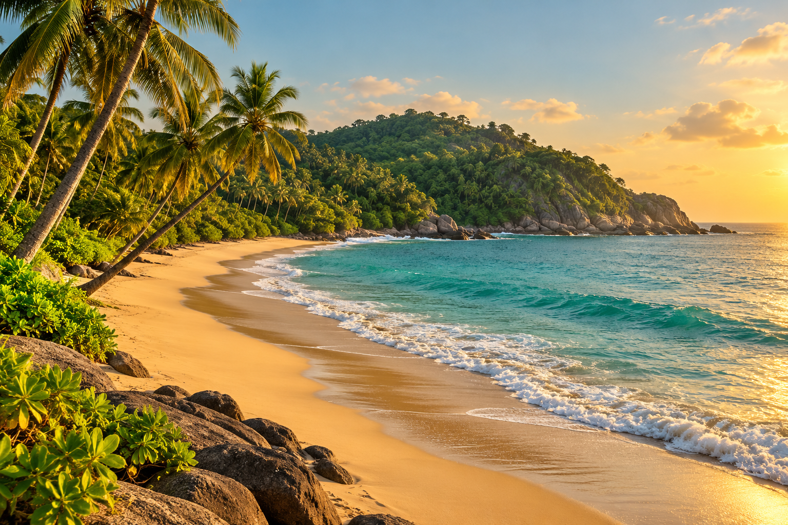 AI-generated tropical coast travel inspiration